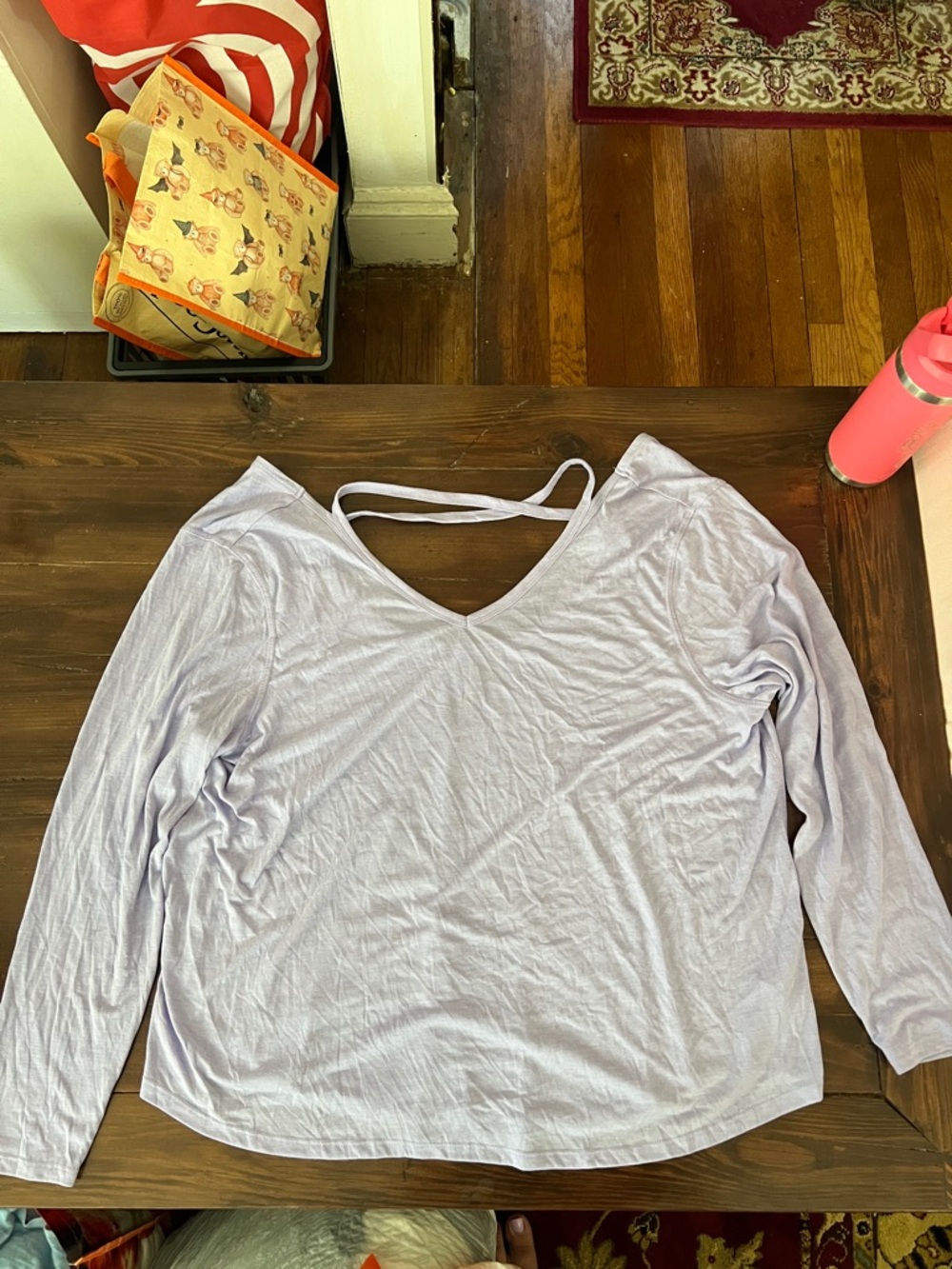 Old Navy Light Lavender V-Neck Long Sleeve Top